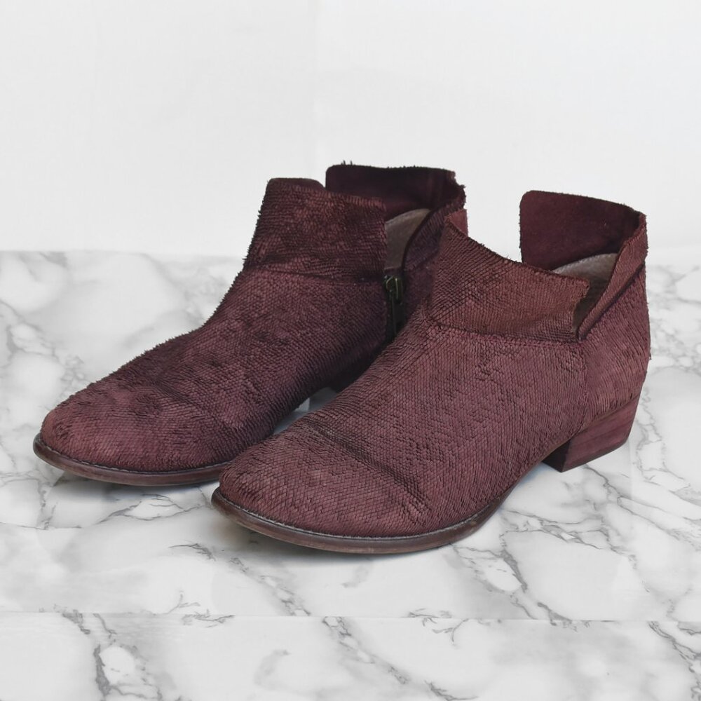 Seychelles - Anthropologie Snare Towel Ankle Boots - Suede - Burgundy - Size 7.5
